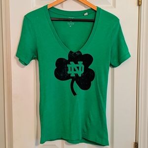 Notre Dame V-Neck Short Sleeve Tee